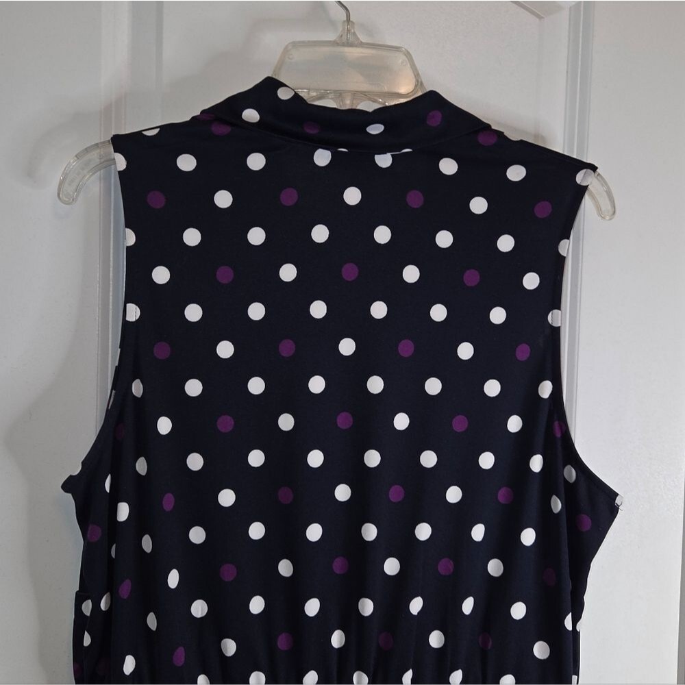 Shelby & Palmer Navy Polkadot Midi Dress - Picture 8 of 9